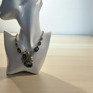 Elegant Silver and Black Necklace